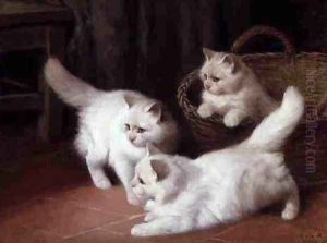 Three White Angora Kittens 2 by Arthur Heyer