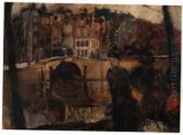 The Corner Of The Keizersgracht
And Reguliersgracht, Amsterdam,with Figures In The Foreground - view 1