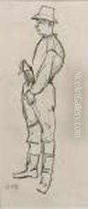 Schafttijd- A Sketch (recto), And A Peasant Holding A Flask(verso) Schafttijd- A Sketch (recto), And A Peasant Holding A Flask(verso)
