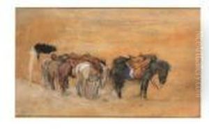Donkeys On A Beach by George Hendrik Breitner