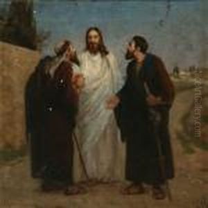 Two Of The Disciples Meeting The Resurrected Jesus On Theway To Wmmaus