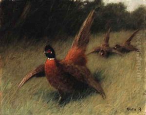 Pheasants in a Landscape by Arthur Heyer