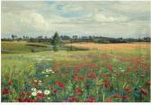 Mark Med Valmuer Og Margueritter (field With Poppies Anddaisies)