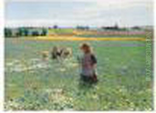 Der Plukkes Kornblomster Og Valmuer (picking Cornflowers And Poppies) - view 1