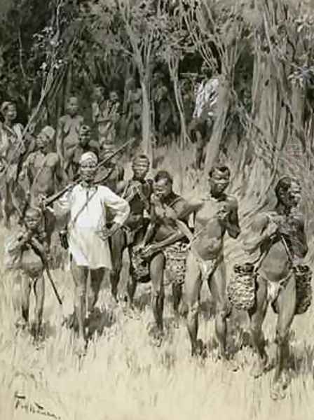 How the white man trades in the Congo State bringing in rubber and hostages - view 1