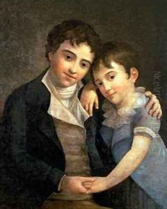Portrait of Karl Thomas 1784-1858 and Franz Xaver 1791-1844 the two sons of Wolfgang Amadeus Mozart 1756-91 by Hans Hansen