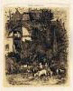 La Maison A La Facade Courbee. 1861. by Rodolphe Bresdin