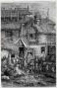 Scene Villageoise by Rodolphe Bresdin