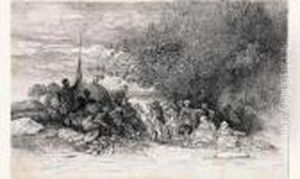 Halte D'orientaux: Campement A L'ombre D'un Bouquet D'arbres