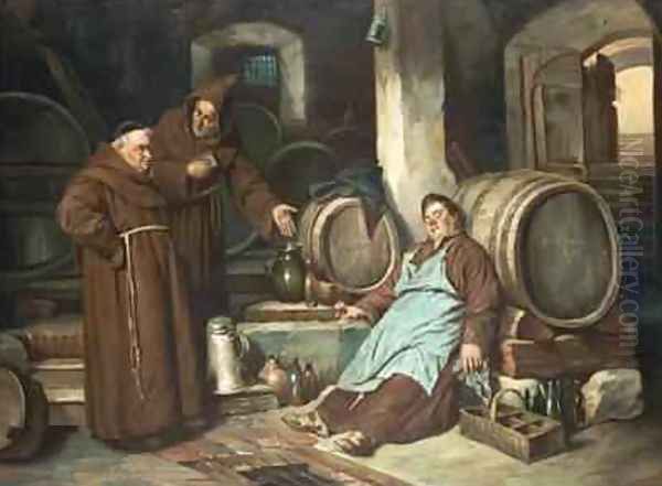 Monks in a cellar - view 1