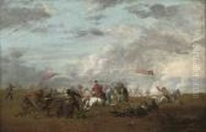 A Cavalry Skirmish by Karel Van Breydel (Le Chevalier)