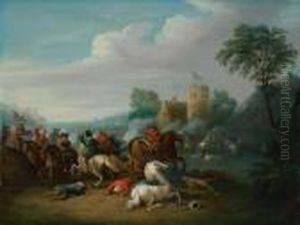 Zwei Schlachtenszenen by Karel Van Breydel (Le Chevalier)