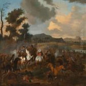 Hilly Landscape With A Battle Scene