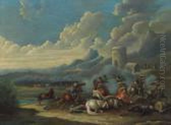 Reitergefecht In Einer Gebirgigen Landschaft - view 1