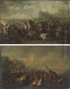 A Cavalry Skirmish; And A Cavalry Skirmish by Karel Van Breydel (Le Chevalier)