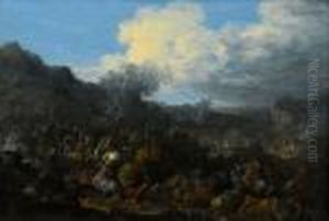 A Cavalry Skirmish by Karel Van Breydel (Le Chevalier)