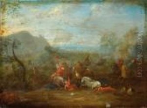 Horsemen In Battle by Karel Van Breydel (Le Chevalier)