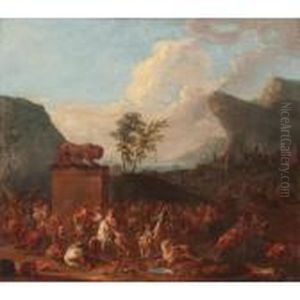 A Cavalry Battle Before A Mediterranean Port by Karel Van Breydel (Le Chevalier)