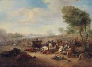 A Cavalry Skirmish by Karel Van Breydel (Le Chevalier)