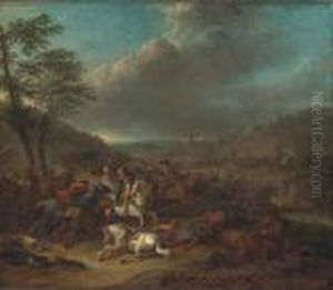 A Cavalry Battle Between Christians And Turks