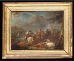 A Cavalry Skirmish by Karel Van Breydel (Le Chevalier)