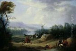 Reitergefecht Vor Weiter 
Landschaft Mit Einer Windmuhle. Ol Auf Leinwand (doubliert). H 32; B 46 
Cm. Der Schlachtenmaler Breydel, Schuler Von P. Ykens Und P. Rysbraeck, 
War Seit 1704 Mitglied Der St. Lukas-gilde In Antwerpen. Er War Ein 
Produktive