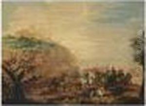 A Cavalry Battle Scene by Karel Van Breydel (Le Chevalier)