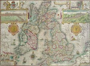 Map of the Kingdom of Great Britain and Ireland by Jodocus Hondius