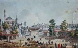 View of Tophane Karakoy by Jean-Baptiste Hilaire