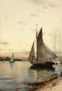 Sail Boats In Harbor by Alfred Thompson Bricher