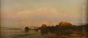 Afterglow, Low Tide, Plymouth, Massachusetts by Alfred Thompson Bricher