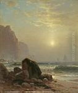 Rocky Coastal Scene With A View Of Passing Ships by Alfred Thompson Bricher