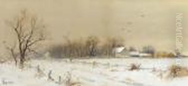Farmhouse In The Snow - view 1