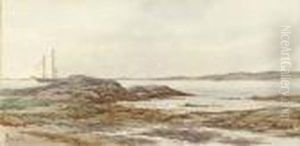 A Coastal Inlet With A Ship Offshore by Alfred Thompson Bricher