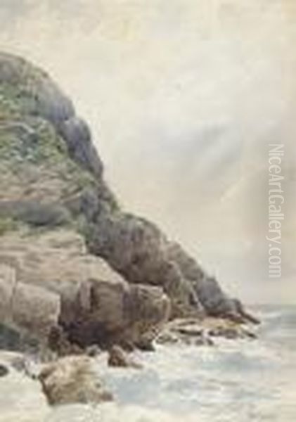 Surf And Cliffs, Conanicut, Rhode Island - view 1