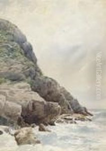 Surf And Cliffs, Conanicut, Rhode Island by Alfred Thompson Bricher