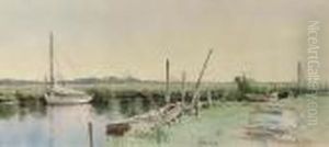 Sailboats In An Inlet by Alfred Thompson Bricher