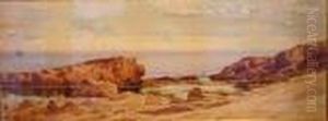 Rocky Shoreline With Sailboats Offshore by Alfred Thompson Bricher