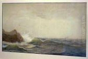 Seascape With Gulls Overhead