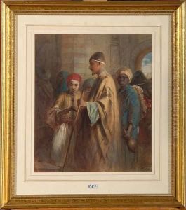 Notable Marocain Dans Les Souks by Frederick Arthur Bridgman