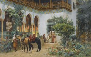 A North African Courtyard by Frederick Arthur Bridgman
