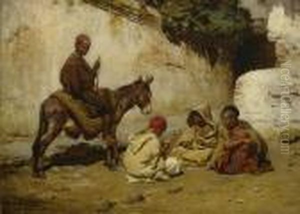 Arab Children Playing Cards - view 1