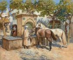 Horses Watering, Tunis