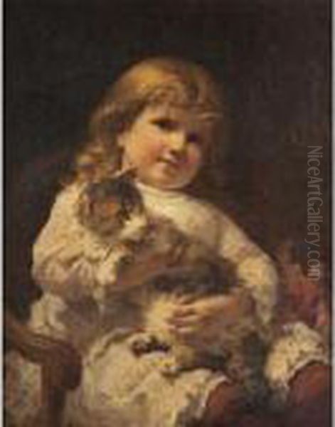 Young Girl With A Cat - view 1