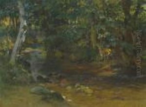 The Stream At Divonne by Frederick Arthur Bridgman