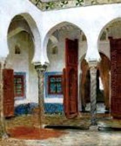 Interieur Du Palais Ottoman D'alger En 1872 by Frederick Arthur Bridgman