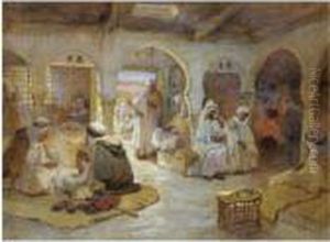A Coffee House, Algeria by Frederick Arthur Bridgman