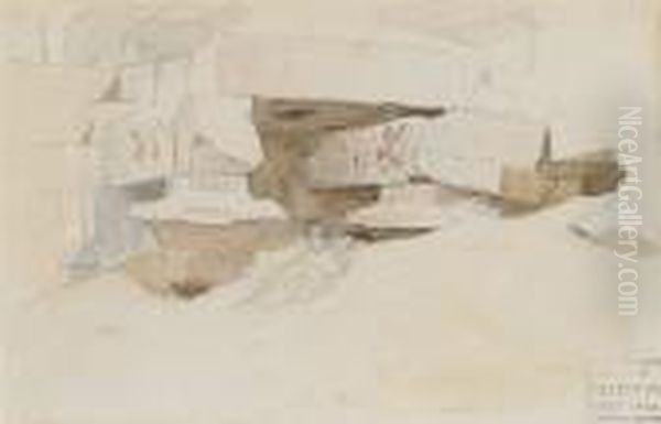 The Entrance Of The Temple Of 
Luxor, Showing The Eastern Obelisk; Kom Ombo; A Figure Resting By A 
Burial Temple - view 1
