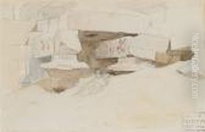 The Entrance Of The Temple Of
Luxor, Showing The Eastern Obelisk; Kom Ombo; A Figure Resting By A
Burial Temple by Frederick Arthur Bridgman