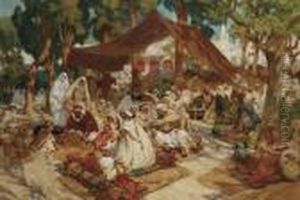 North African Market by Frederick Arthur Bridgman